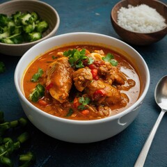 Beautiful Chicken curry on bowl
