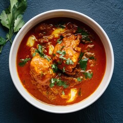 Beautiful Chicken curry on bowl