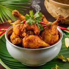 Beautiful Chicken curry on bowl