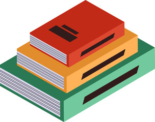 Stacked Book Isometric