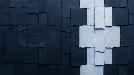 Abstract high contrast background. Black, blue and white concrete streaked banner. Cracked concrete background