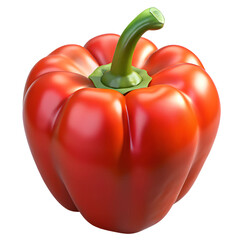 Red Bell Pepper in 3D, Fresh Vegetable Isolated
