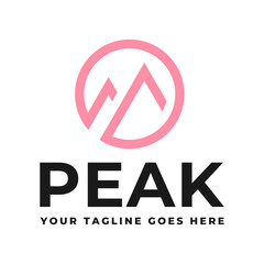 Mountain logo, Peak logo design vector template