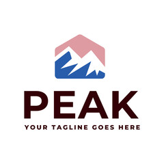 Mountain logo, Peak logo design vector template