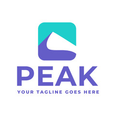 Mountain logo, Peak logo design vector template