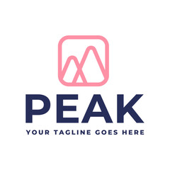 Mountain logo, Peak logo design vector template