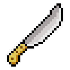 Kitchen knife in pixel art style