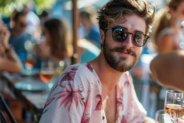 Obraz premium Summer time beautiful terrace created with generative AI