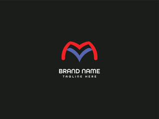 Obraz premium M+V letter logo, business logo design for company.