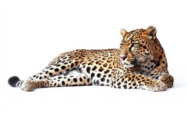 Fototapeta premium leopard isolated stock photo on white background 