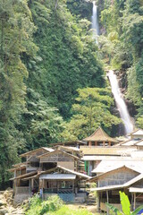 the cigame waterfall on the slopes of Mount Halimun Salak has its own characteristics, namely a cascading waterfall