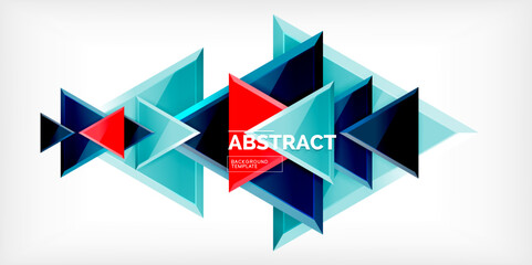 Abstract background - glossy triangles. Vector Illustration For Wallpaper, Banner, Background, Card, Book Illustration, landing page