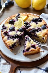 Yummy Lemon Blueberry Cake with Fresh Fruit