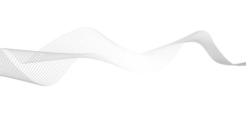 Abstract grey smooth element swoosh speed wave modern stream background. Stylized line art background. Vector illustration. Wave with lines created using blend tool. 
