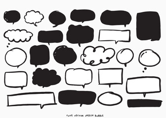 Cute vector speech bubble colorful set,Hand drawn set of speech bubbles with handwritten for book ,card, business, poster design. Vector illustration design for fashion fabrics,cute doodle