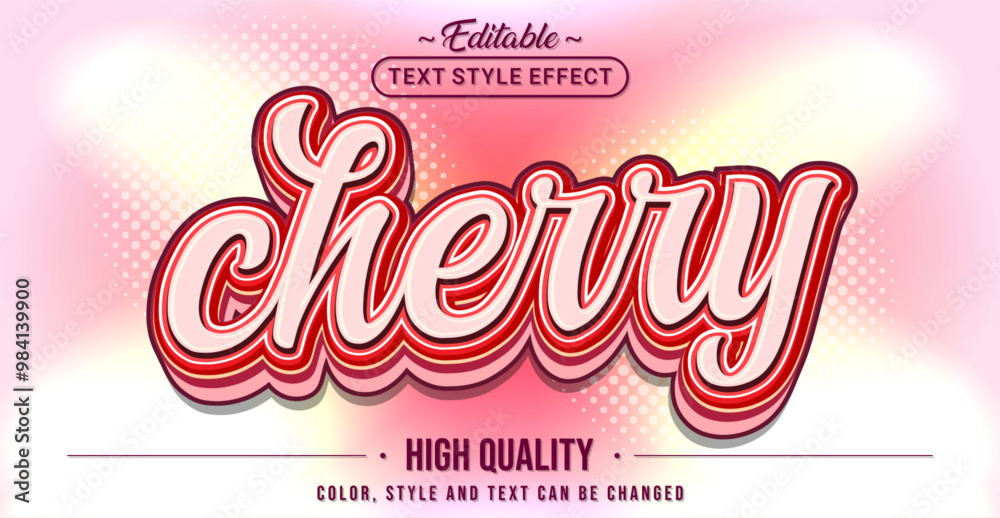 Poster Editable text style effect - Cherry text style theme.
