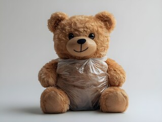 Obraz premium a teddy bear in a plastic bag