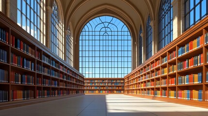 Fototapeta premium School Library with architectural elegance