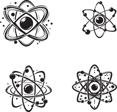 silhouette of clean vector Atom isolated on white background

