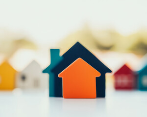Colorful house models home real estate mortgage housing market investment property financial planning savings budget homeownership expenses planning architecture design small houses colorful models re