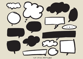 Cute vector speech bubble colorful set,Hand drawn set of speech bubbles with handwritten for book ,card, business, poster design. Vector illustration design for fashion fabrics,cute doodle