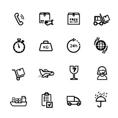 Fototapeta premium Fast shipping delivery truck flat vector icon for apps and websites on background