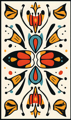 Fototapeta premium carpet or tile pattern 2D illustrator doodle wallpaper