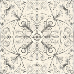 Fototapeta premium carpet or tile pattern 2D illustrator doodle wallpaper