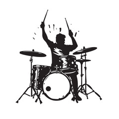 Drummer boy performance image vector . Drummer Boy Silhouette Stock Illustrations