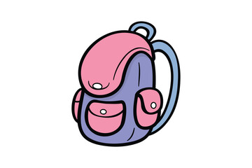 School backpack bag vector icon. A simple and clear design for educational and school use