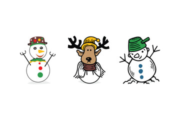 Festive Snowman holds a Christmas sign. A joyful holiday image for seasonal cheer