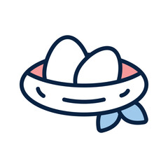 Birds nest vector design in editable style, isolated on white background