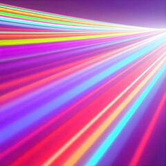 3d render abstract background with colorful spectrum Bright neon rays and glowing lines