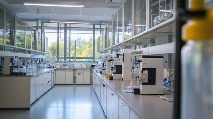 Obraz premium A biotech industry development lab, where scientists are conducting research on advanced biotechnology