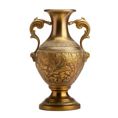  antique gold vase with transparent background