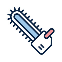 A chainsaw, used for cutting larger branches and trees