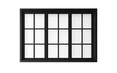 Black horizontal window isolated on white or transparent background
