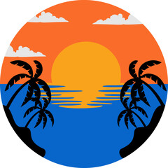 Retro Sunset Beach