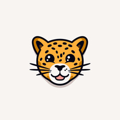 Jaguar hand-drawn kids comic illustration. Cute vector doodle style cartoon illustration