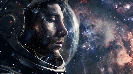 Portrait of an astronaut in space