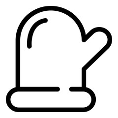 Glove icon in outline style. Simple Christmas symbol vector illustration &mdash; pixel-perfect icon.