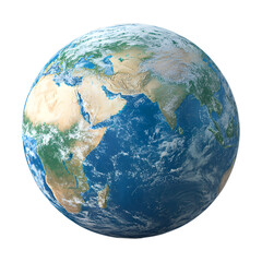 3D Earth, global planet, transparent background