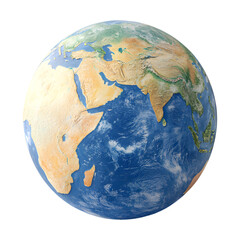 3D Earth, global planet, transparent background