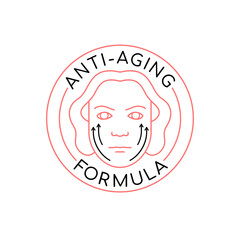 Anti-aging line icon. Beauty formula pictogram. Face lifting sign.