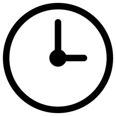 three o clock icon in STYLENAME. Simple time symbol vector illustration &mdash; pixel-perfect icon.