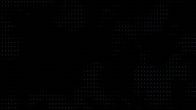 Animated abstract technology black background random dots and grid 4K.