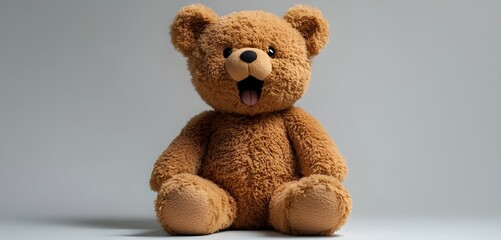 Obraz premium a brown teddy bear with its tongue out