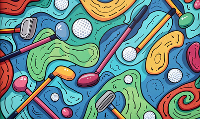 Obraz premium golf-themed graphic advertising backgrounds.