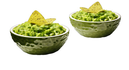 3d three set of Guacamole Gala Bowl on white background