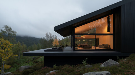 Fototapeta premium architect-designed house in scandinavia.